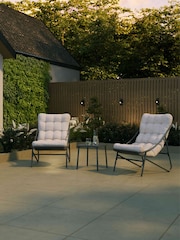 Charles Bentley Oatmeal Porto 2 Seater Bistro Set with Cushions - Image 2 of 6