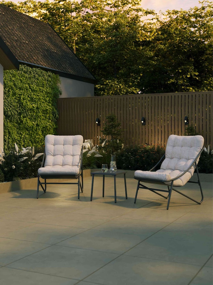 Charles Bentley Oatmeal Porto 2 Seater Bistro Set with Cushions - Image 2 of 6