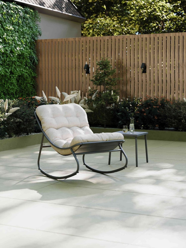 Charles Bentley Oatmeal Porto Rocking Chair with Cushions - Image 1 of 6