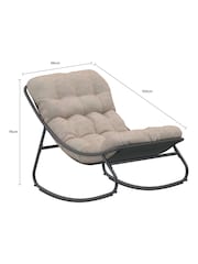 Charles Bentley Oatmeal Porto Rocking Chair with Cushions - Image 3 of 6