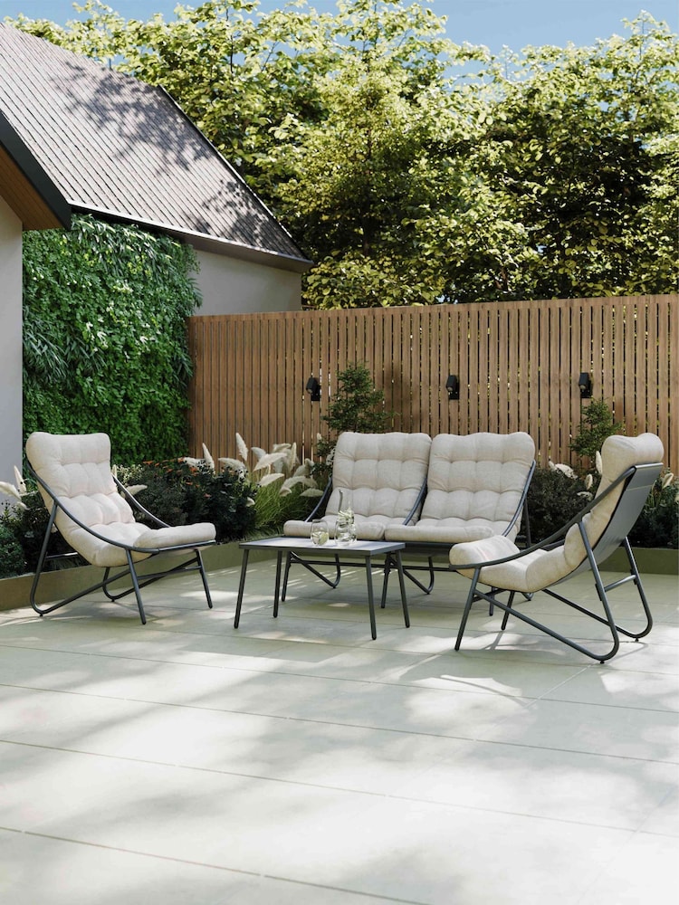 Charles Bentley Oatmeal Porto 4 Seater Lounge Set with Cushions - Image 1 of 6