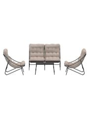 Charles Bentley Oatmeal Porto 4 Seater Lounge Set with Cushions - Image 2 of 6