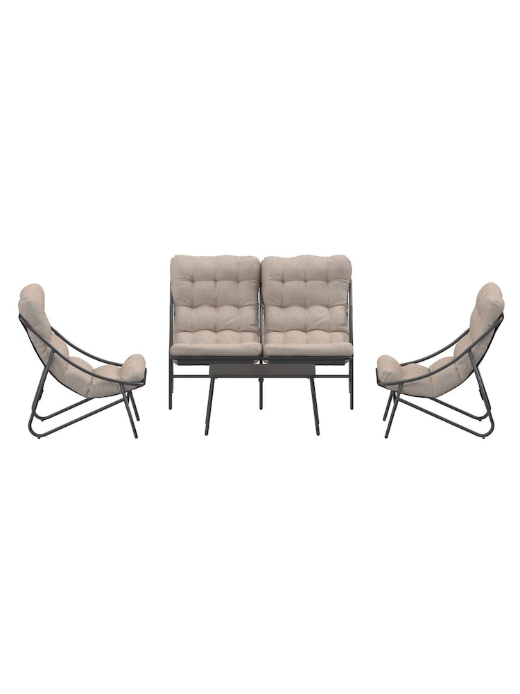 Charles Bentley Oatmeal Porto 4 Seater Lounge Set with Cushions - Image 2 of 6