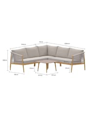 Charles Bentley Grey Almada Rope Weave 4 Seater Corner Lounge Set - Image 2 of 6