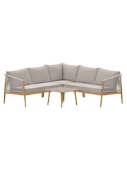 Charles Bentley Grey Almada Rope Weave 4 Seater Corner Lounge Set - Image 6 of 6