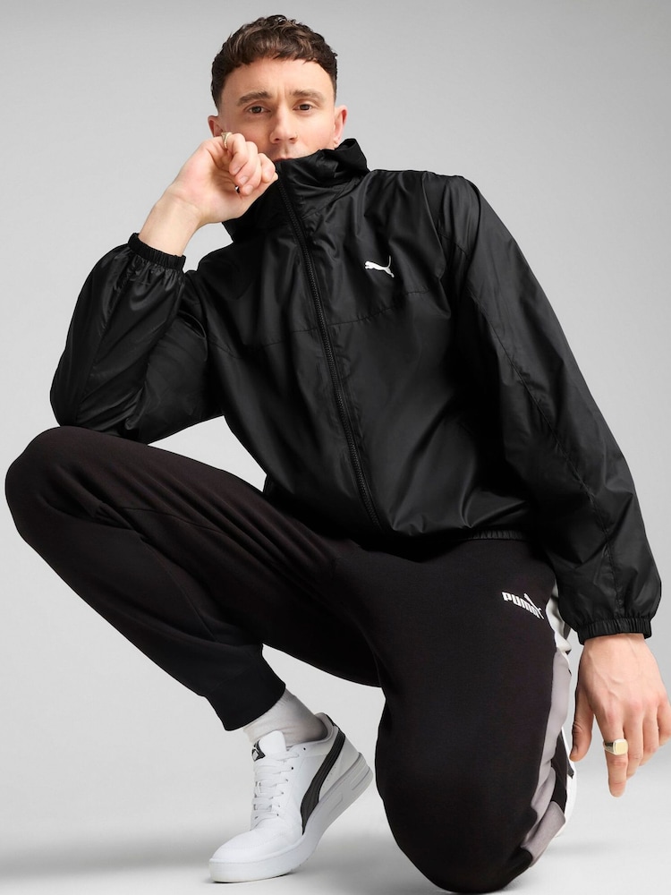 Puma Black Mens Essentials Regular Windbreaker Jacket - Image 1 of 5