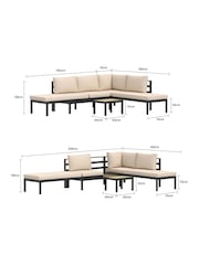 Charles Bentley Beige Lagos Modular Aluminium Lounge Set 4 PC - Image 5 of 6