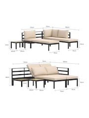 Charles Bentley Beige Lagos Modular Aluminium Lounge Set 4 PC - Image 6 of 6