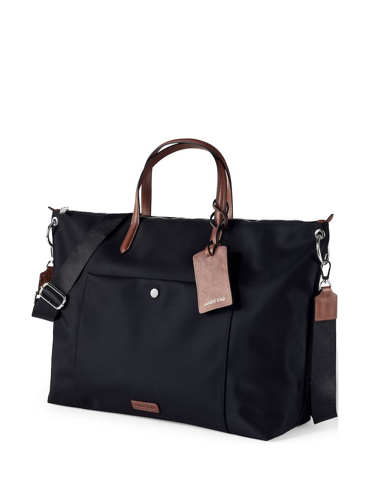 Lands' End Black Large Nylon Tote Bag - Image 1 of 4