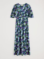 Seasalt Cornwall Blue Petite Petite Teal Chateaux Half Sleeve Maxi Dress - Image 5 of 5