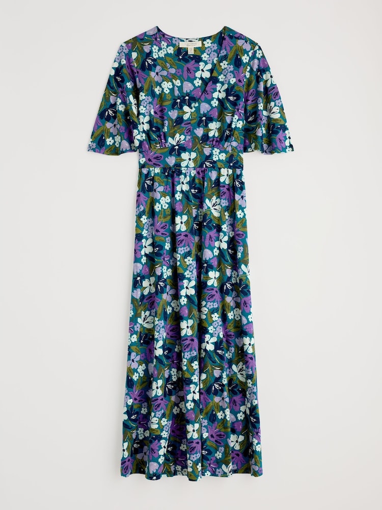 Seasalt Cornwall Blue Petite Petite Teal Chateaux Half Sleeve Maxi Dress - Image 5 of 5 Seasalt Cornwall Blue Petite Petite Teal Chateaux Half Sleeve Maxi Dress - Image 5 of 5