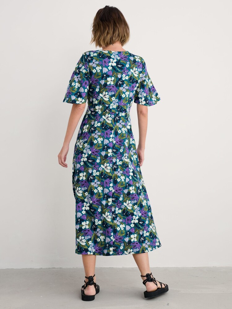 Seasalt Cornwall Blue Petite Petite Teal Chateaux Half Sleeve Maxi Dress - Image 5 of 5 Seasalt Cornwall Blue Petite Petite Teal Chateaux Half Sleeve Maxi Dress - Image 5 of 5