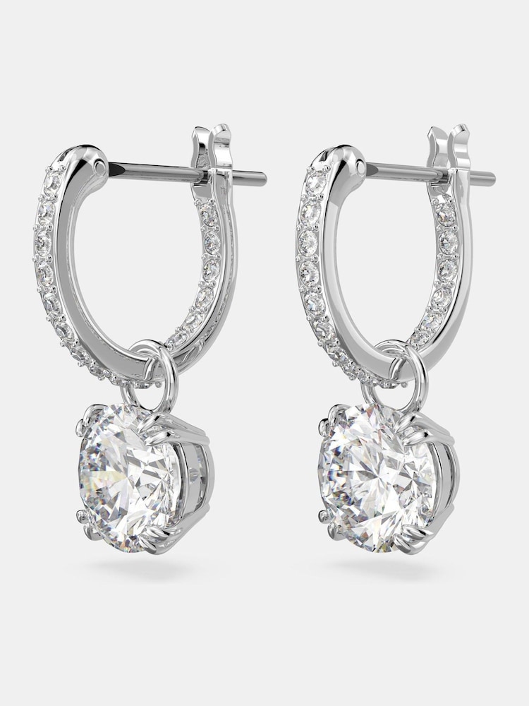 Silber - Swarovski Stilla Drop Round Cut Earrings - Bild 2 von 3