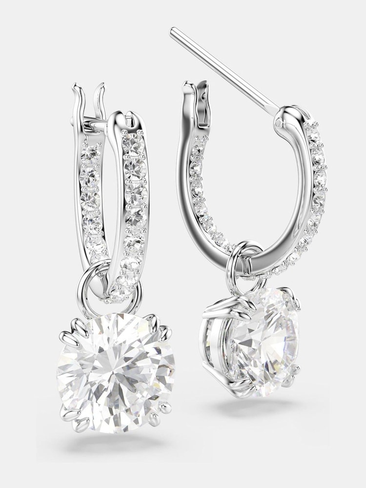 Swarovski Silver Stilla Drop Round Cut Earrings - Image 6 of 6