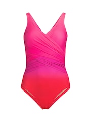 Lands' End Pink Tummy Control V-Neck Wrap Swimsuit - Image 3 of 3