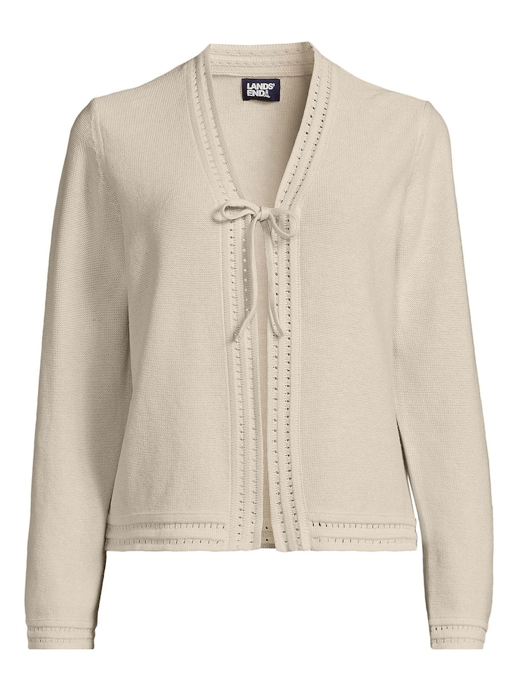 Lands' End Natural Linen Blend Cardigan - Image 3 of 3 Lands' End Natural Linen Blend Cardigan - Image 3 of 3