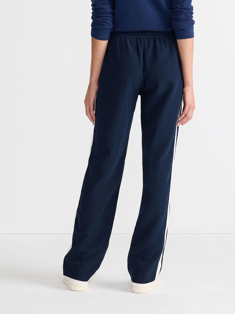 Lands' End Blue Wide Leg Sporty 100% Cotton Trousers - Image 2 of 4 Lands' End Blue Wide Leg Sporty 100% Cotton Trousers - Image 2 of 4