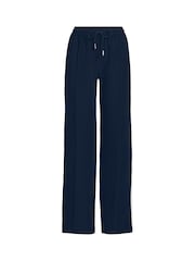 Lands' End Blue Wide Leg Sporty 100% Cotton Trousers - Image 4 of 4