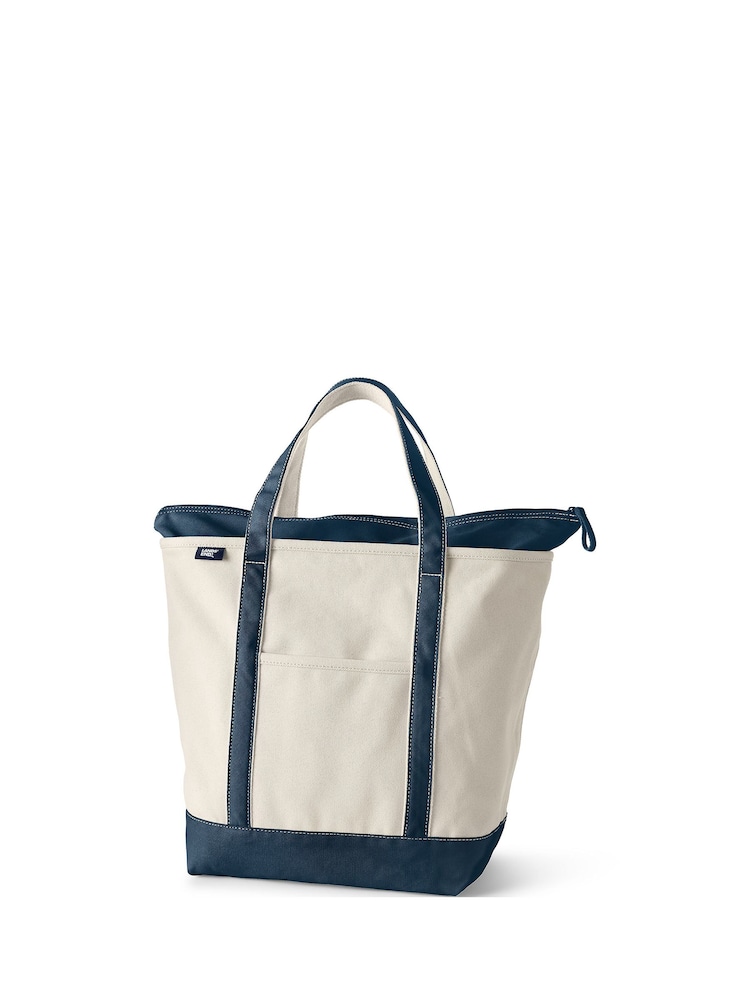 Lands' End Natural Large 100% Cotton Canvas Tote Bag - Image 1 of 3