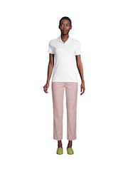 Lands' End White 100% Cotton Short Sleeve Supima Polo Shirt - Image 4 of 5