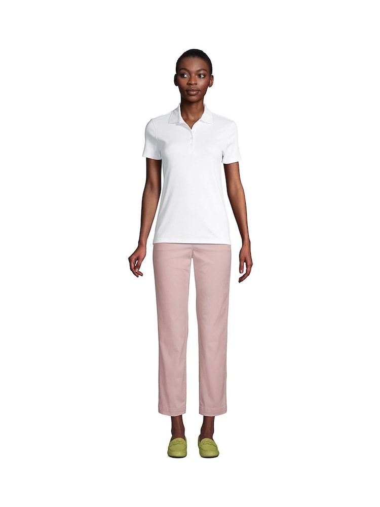 Lands' End White 100% Cotton Short Sleeve Supima Polo Shirt - Image 4 of 5