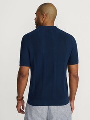 Lands' End Blue 100% Cotton Johnny Collar Polo Shirt - Image 2 of 6
