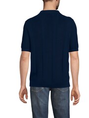 Lands' End Blue 100% Cotton Johnny Collar Polo Shirt - Image 4 of 6