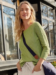 Lands' End Green Linen Blend Jumper - Image 1 of 4