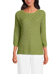 Lands' End Green Linen Blend Jumper - Image 3 of 4