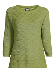Lands' End Green Linen Blend Jumper - Image 4 of 4