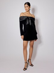 Nobodys Child Black Capricon Mini Dress - Image 4 of 5