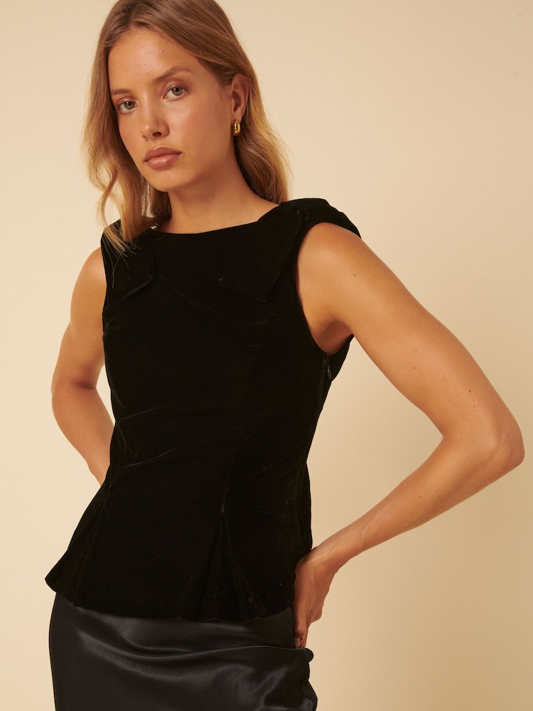 Nobodys Child Black Carrie Bow Top - Image 1 of 4 Nobodys Child Black Carrie Bow Top - Image 1 of 4