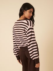Nobodys Child Pink Neck Tie Stripe Cardigan - Image 2 of 4