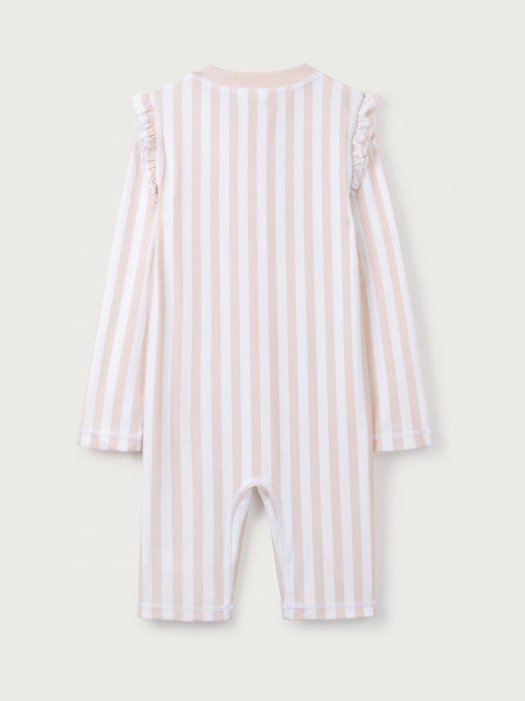 The White Company Pink Stripe Frill Sleeve Surfsuit - Image 2 of 2 The White Company Pink Stripe Frill Sleeve Surfsuit - Image 2 of 2