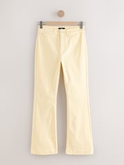 Lemon Yellow Double Button Flared Jeans - Image 1 of 3