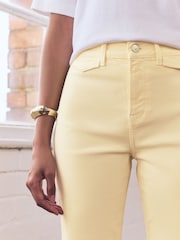 Lemon Yellow Double Button Flared Jeans - Image 4 of 7