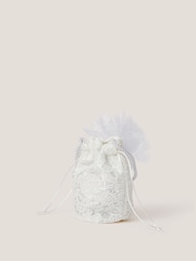 Monsoon White Pom-Pom Bridesmaid Pouch Bag - Image 2 of 4