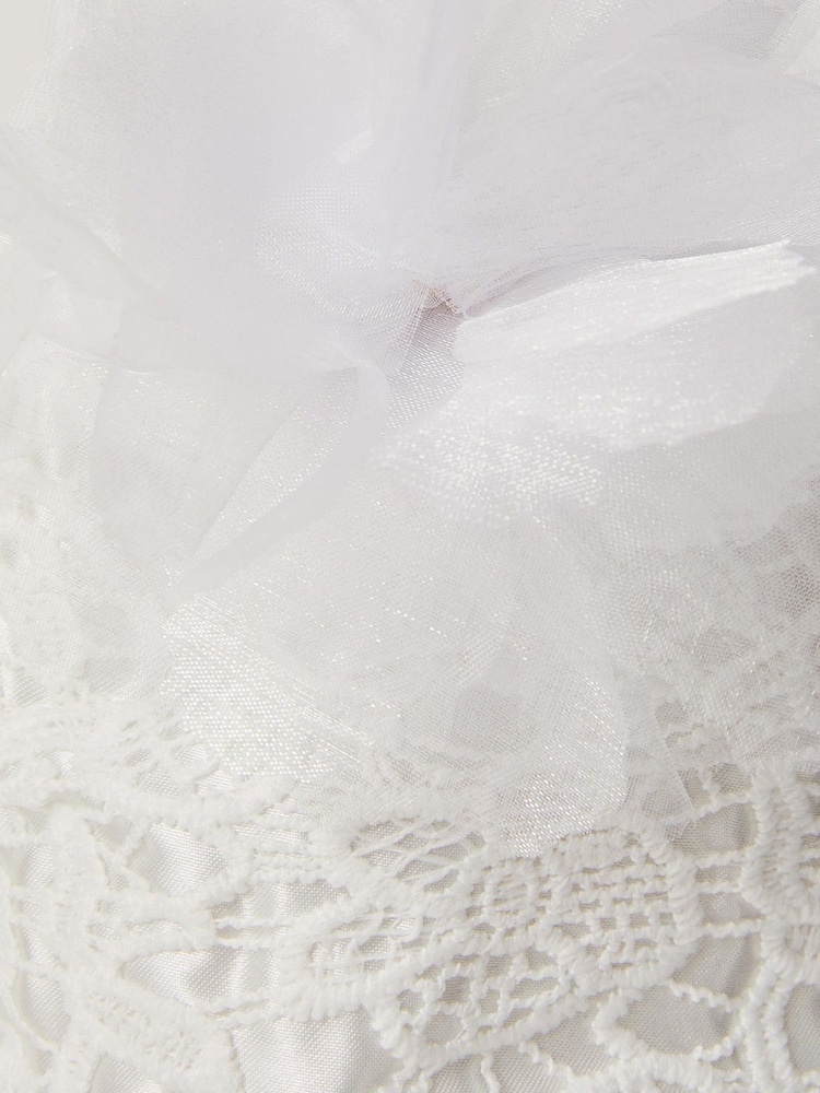 Monsoon White Pom-Pom Bridesmaid Pouch Bag - Image 4 of 4