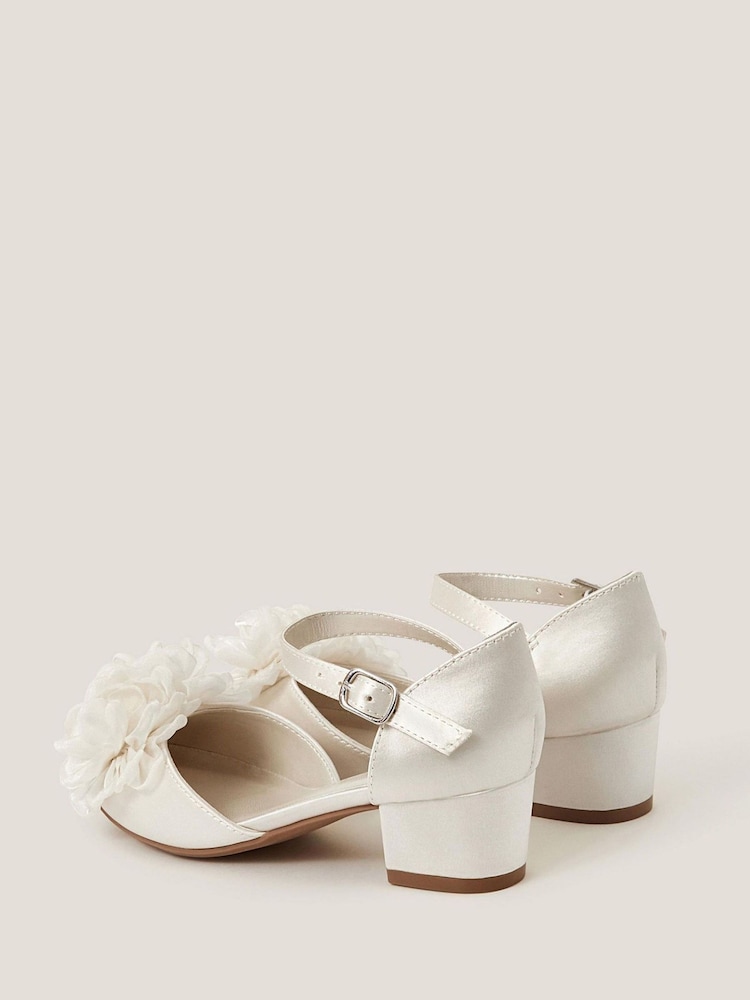 Monsoon Natural Corsage Satin Two Part Heels - Image 2 of 2