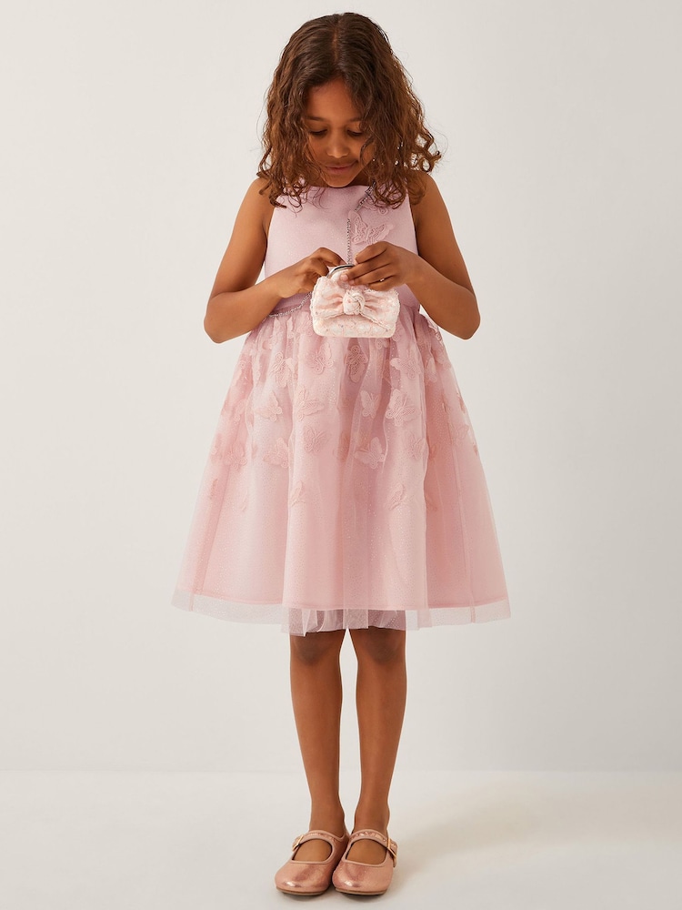 Monsoon Pink Mapel Butterfly Tulle Dress - Image 1 of 3 Monsoon Pink Mapel Butterfly Tulle Dress - Image 1 of 3