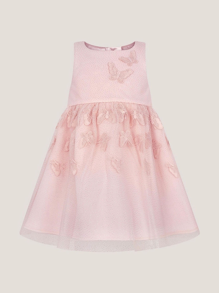 Monsoon Pink Baby Mapel Butterfly Tulle Dress - Image 1 of 3
