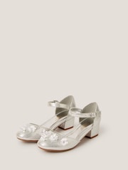 Monsoon Silver Applique Flower Two Part Heels - Image 2 of 3