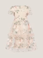 Monsoon Pink Azalea Puff Sleeve Embroidered Dress - Image 2 of 3