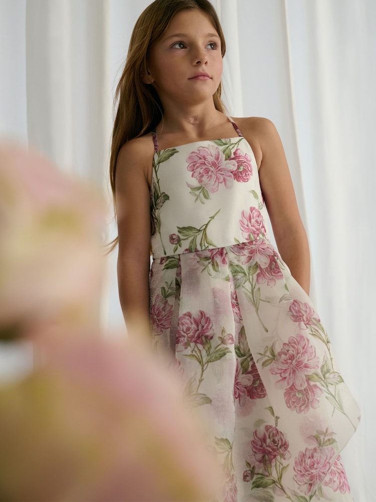 Monsoon Natural Kai Sequin Flower Maxi Dress - Image 1 of 5