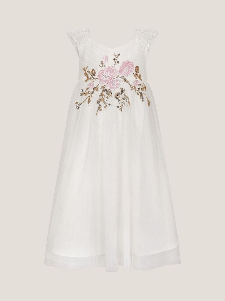 Monsoon Natural Kai Sequin Flower Maxi Dress - Image 1 of 1