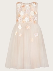 Monsoon Gold Darcie 3D Flower Glitter Tulle Dress - Image 1 of 3