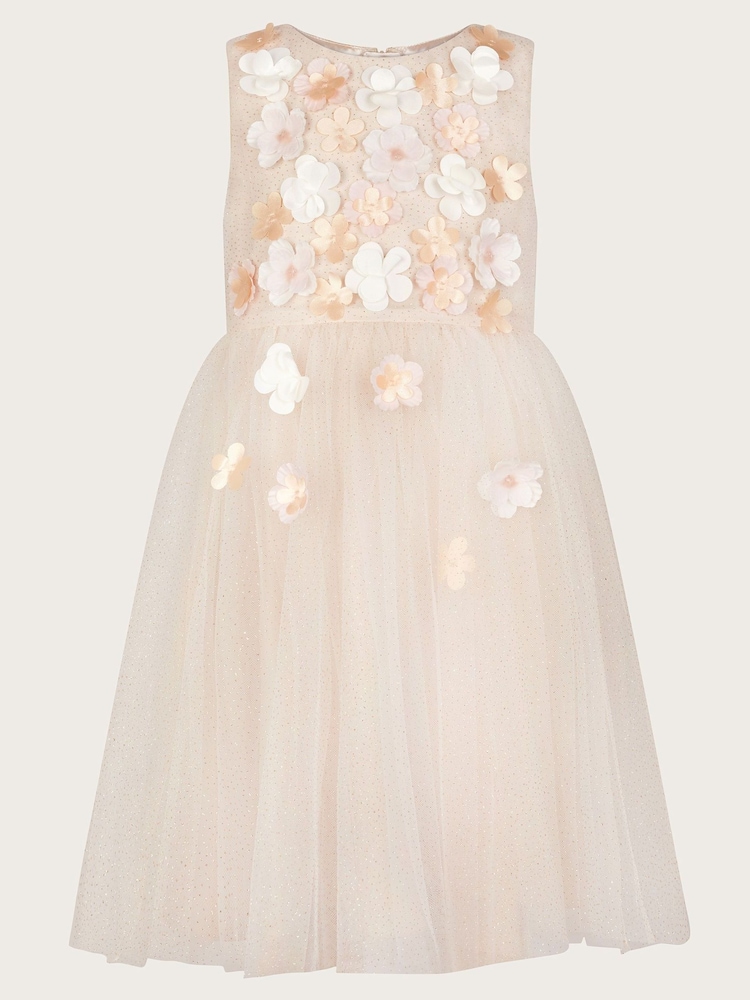 Monsoon Darcie 3D Flower Glitter Tulle Dress - Imagen 1 de 3 Monsoon Darcie 3D Flower Glitter Tulle Dress - Imagen 1 de 3
