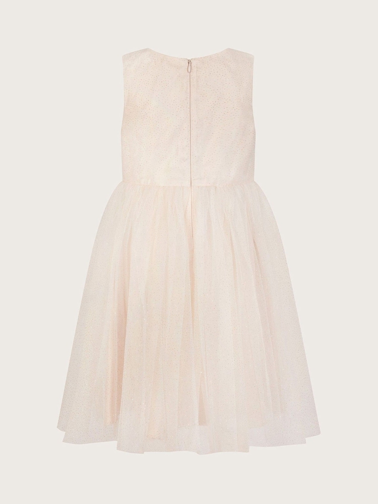 Monsoon Gold Darcie 3D Flower Glitter Tulle Dress - Image 2 of 3