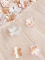 Monsoon Gold Darcie 3D Flower Glitter Tulle Dress - Image 3 of 3