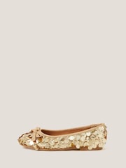 Monsoon Gold Sequin Ballet Flats - Image 1 of 3